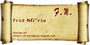 Frid Mária névjegykártya