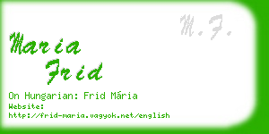 maria frid business card